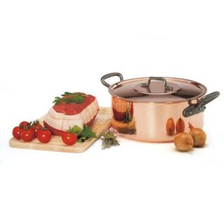 Tinned copper stock pot with lid – Cuisine Romefort